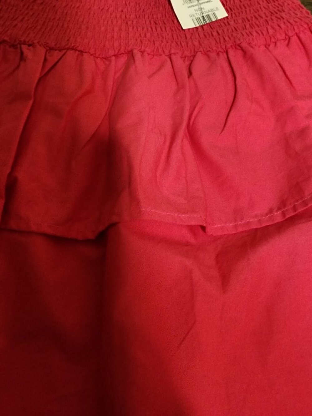 Pink Ruffle Mini Skirt Small Flowy Layered Flirty Y2K Summer NWT - Picture 8 of 9